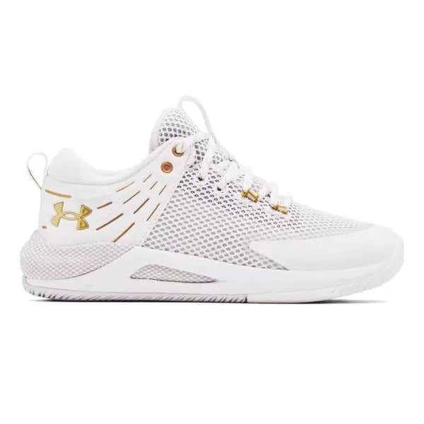 Gold and white under armour shoes hotsell