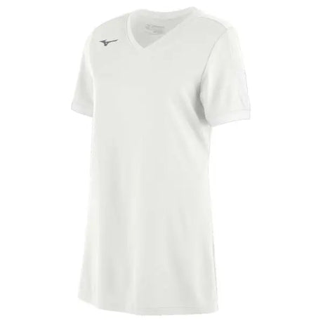 Mizuno Women's Aerolite V-Neck Short Sleeve Volleyball Jersey white