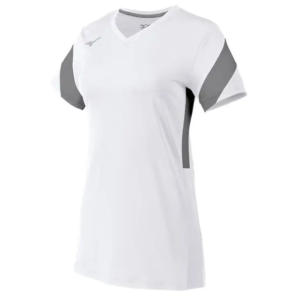 Mizuno Women's Balboa 6 Short Sleeve Volleyball Jersey white grey