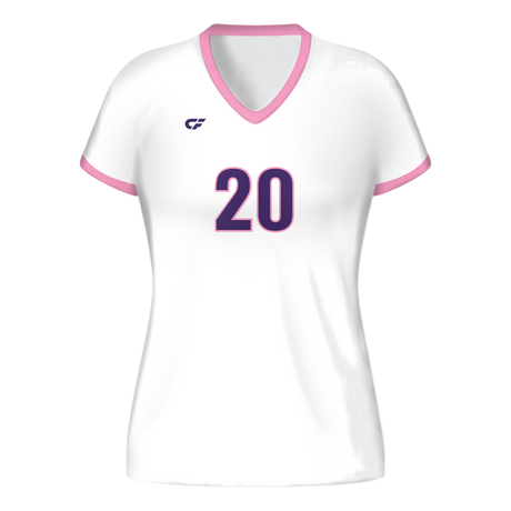 CustomFuze Women's Sublimated Cap Sleeve Volleyball Jersey - Pink