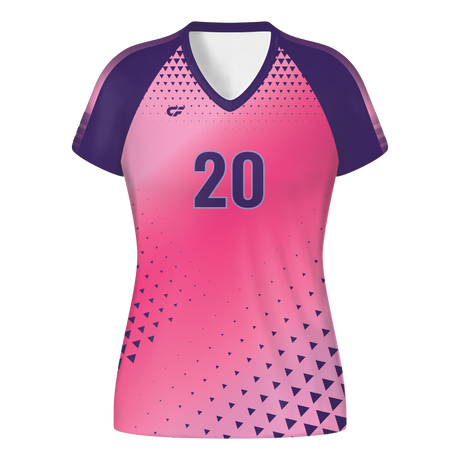 CustomFuze Women's Sublimated Cap Sleeve Volleyball Jersey - Pink