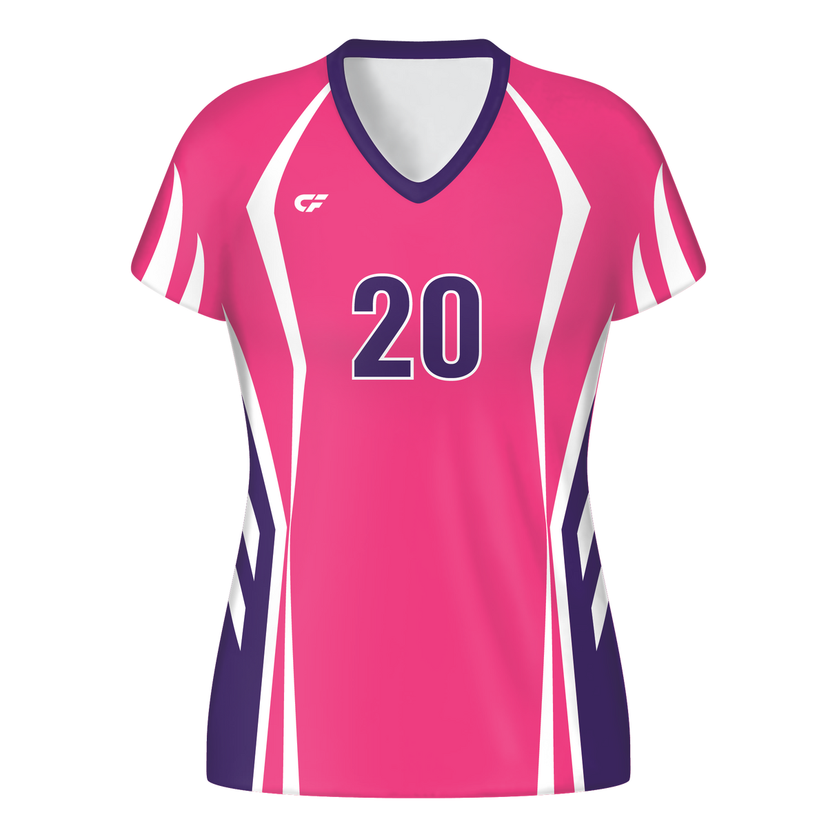 CustomFuze Women's Sublimated Cap Sleeve Volleyball Jersey - Pink