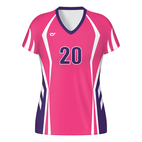 CustomFuze Women's Sublimated Cap Sleeve Volleyball Jersey - Pink