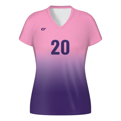 CustomFuze Women's Sublimated Cap Sleeve Volleyball Jersey - Pink