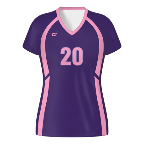 CustomFuze Women's Sublimated Cap Sleeve Volleyball Jersey - Pink