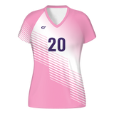 CustomFuze Women's Sublimated Cap Sleeve Volleyball Jersey - Pink